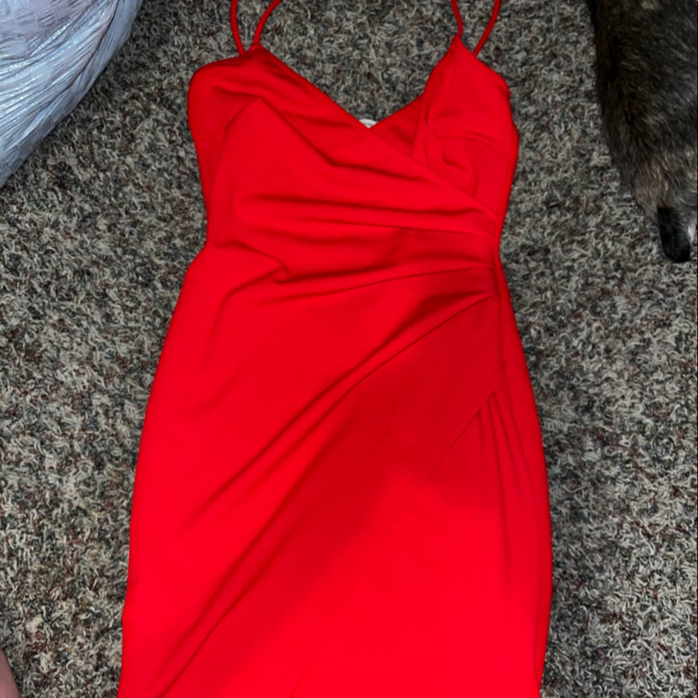 Charlotte Russe red wrap mini dress. Never worn